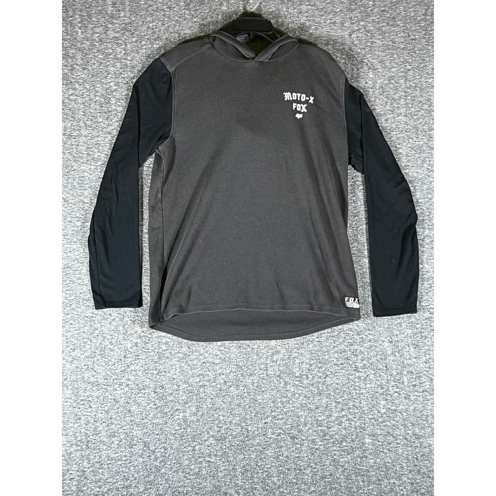Fox Racing Moto-X Thermal Hoodie Mens Large Charcoal Black Long Sleeve Graphic